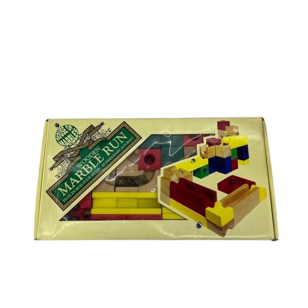 House of Marbles Vintage  Wooden Marble Run Toy with Extra Marbles